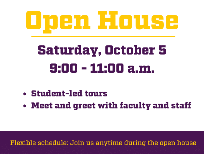 Fall Open House flexible schedule